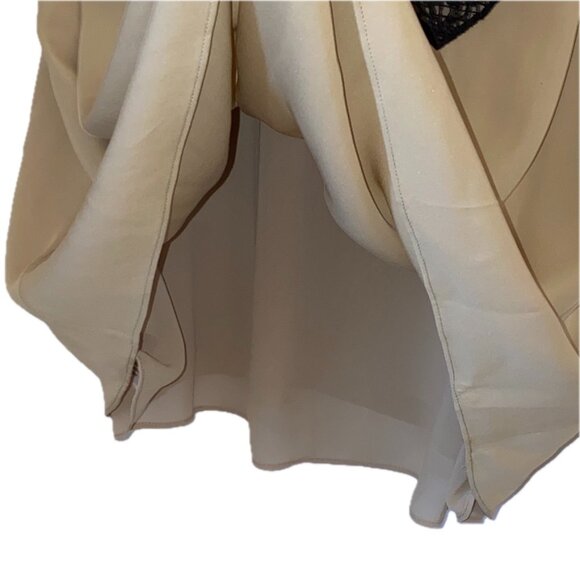 LAFAYETTE 148 Boheme Lace-Trim Silk-Georgette Camisole Tan w Black Lace NWT $698 - Picture 8 of 10